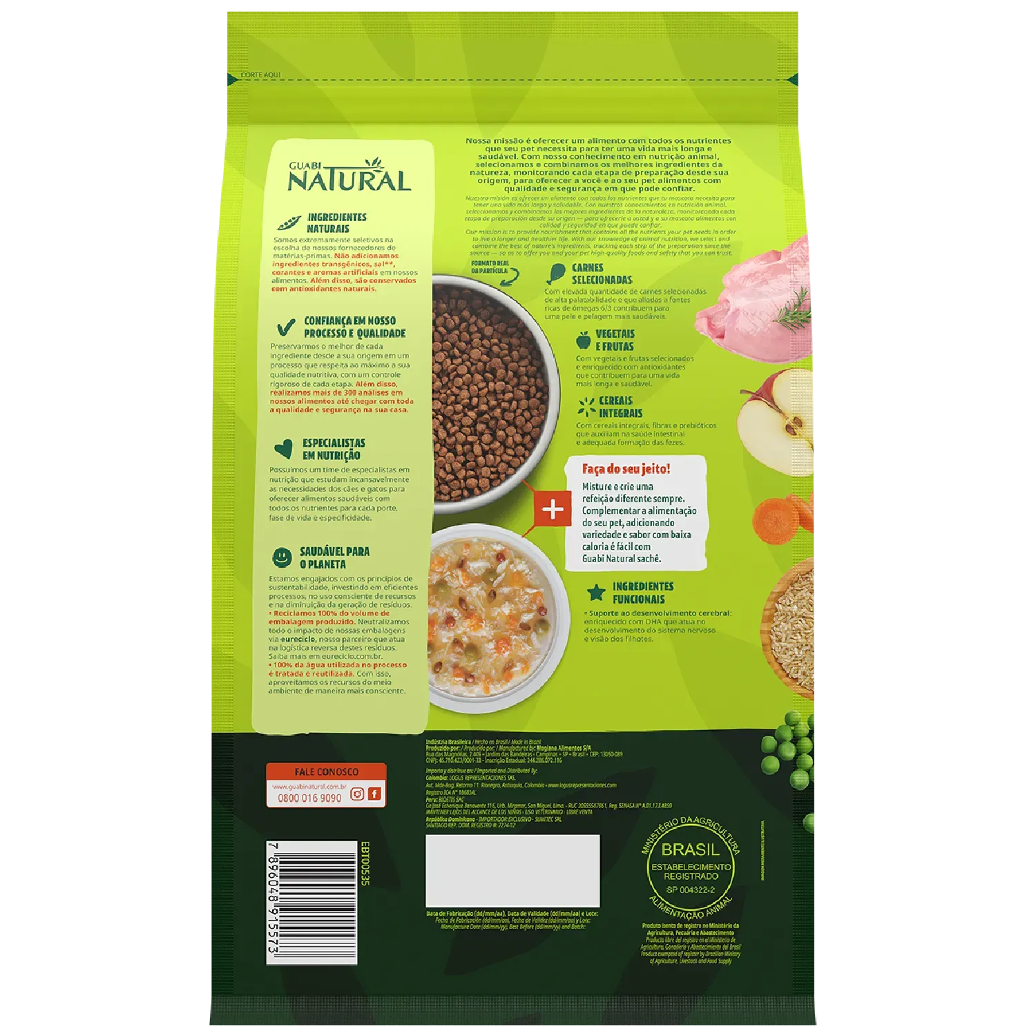 Racao Guabi Natural Gatos Filhotes Frango e Arroz Integral 2